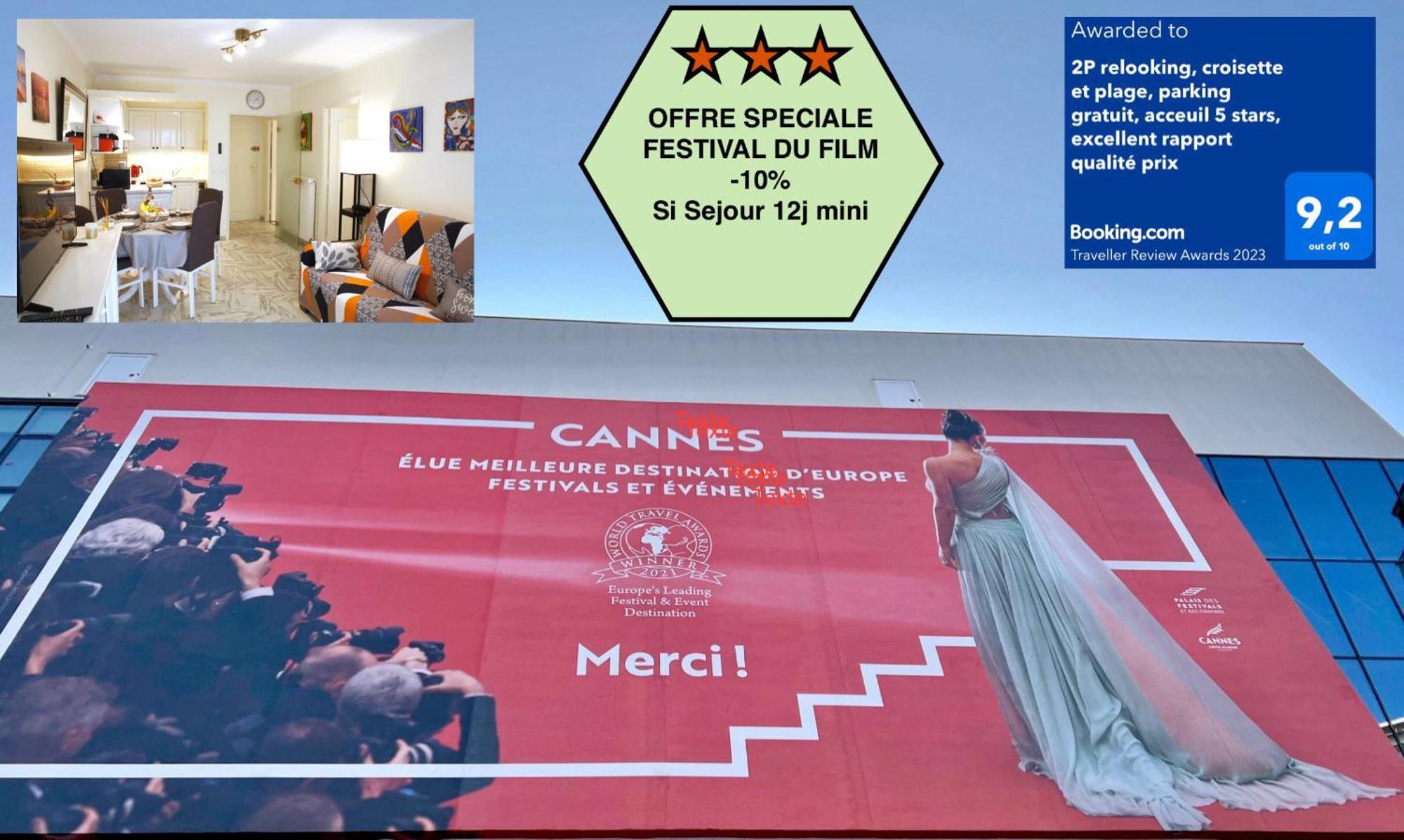 Offre Speciale Festival Film Si Sejour Superieur 12J , 2P Croisette, Grande Terrasse, Parking Gratuit, Calme, Accueil 5 Etoiles, Excellent Rapport Qualite-Prix Cannes Exterior foto